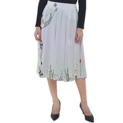 Abstract Classic Velour Midi Skirt  by artworkshop