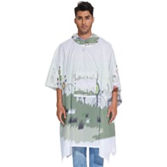 Abstract Men s Hooded Rain Ponchos