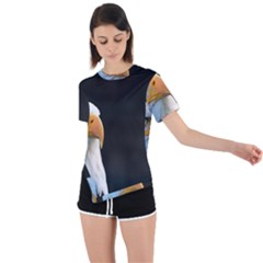 Bird Asymmetrical Short Sleeve Sports Tee