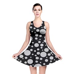 Black Circle Pattern Reversible Skater Dress by artworkshop