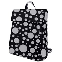 Black Circle Pattern Flap Top Backpack by artworkshop