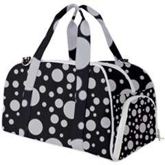 Black Circle Pattern Burner Gym Duffel Bag by artworkshop