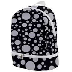 Black Circle Pattern Zip Bottom Backpack by artworkshop