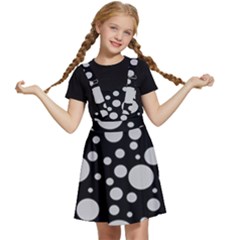 Black Circle Pattern Kids  Apron Dress by artworkshop