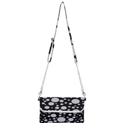 Black Circle Pattern Mini Crossbody Handbag by artworkshop