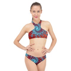 Fractal Pattern Background High Neck Bikini Set