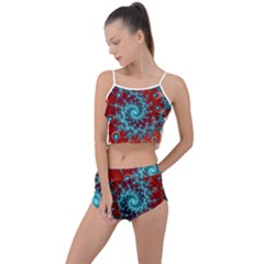 Fractal Pattern Background Summer Cropped Co-ord Set