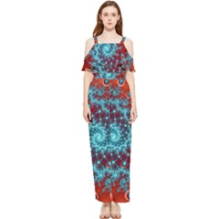 Fractal Pattern Background Draped Sleeveless Chiffon Jumpsuit