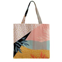 Leaves Pattern Design Colorful Zipper Grocery Tote Bag by Uceng