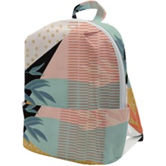 Leaves Pattern Design Colorful Zip Up Backpack by Uceng