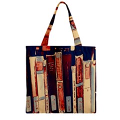 Books Shelf Library Book Shelf Zipper Grocery Tote Bag by Uceng