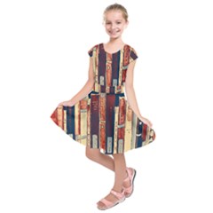 Books Shelf Library Book Shelf Kids  Short Sleeve Dress by Uceng