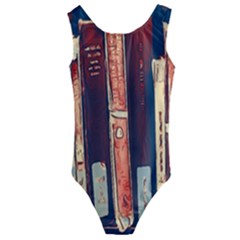 Books Shelf Library Book Shelf Kids  Cut-out Back One Piece Swimsuit by Uceng