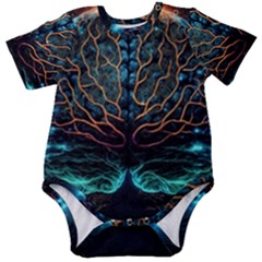 Brain Mind Technology Circuit Board Layout Patterns Baby Short Sleeve Bodysuit by Uceng