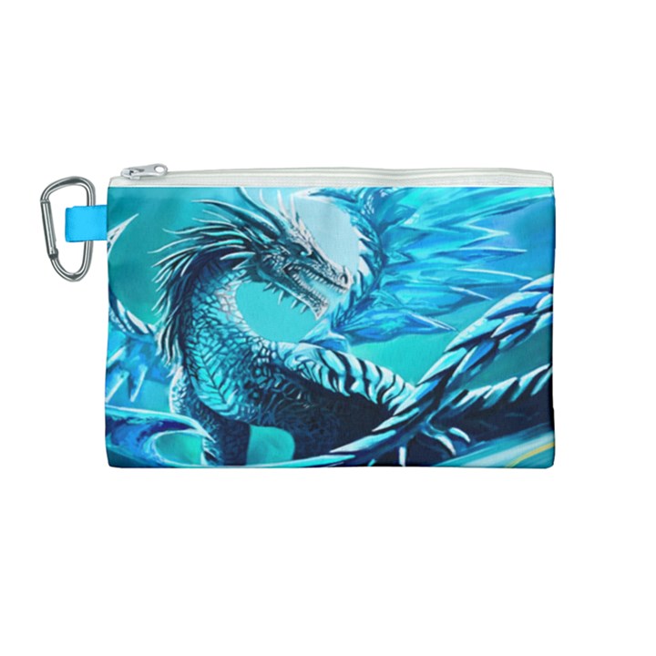 Ice Dragon Canvas Cosmetic Bag (Medium)