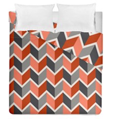 Colorful Zigzag Pattern Wallpaper Free Vector Duvet Cover Double Side (queen Size) by artworkshop