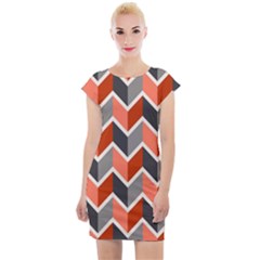 Colorful Zigzag Pattern Wallpaper Free Vector Cap Sleeve Bodycon Dress by artworkshop