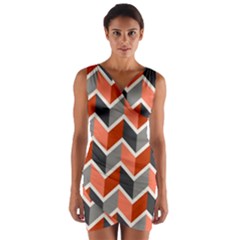 Colorful Zigzag Pattern Wallpaper Free Vector Wrap Front Bodycon Dress by artworkshop