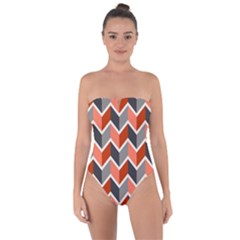 Colorful Zigzag Pattern Wallpaper Free Vector Tie Back One Piece Swimsuit by artworkshop