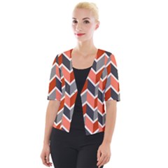 Colorful Zigzag Pattern Wallpaper Free Vector Cropped Button Cardigan by artworkshop