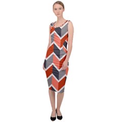 Colorful Zigzag Pattern Wallpaper Free Vector Sleeveless Pencil Dress by artworkshop