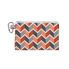 Colorful Zigzag Pattern Wallpaper Free Vector Canvas Cosmetic Bag (small) by artworkshop