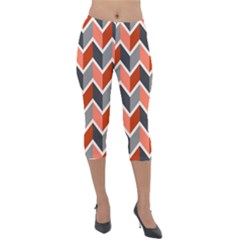 Colorful Zigzag Pattern Wallpaper Free Vector Lightweight Velour Capri Leggings  by artworkshop