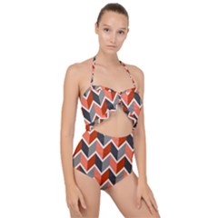 Colorful Zigzag Pattern Wallpaper Free Vector Scallop Top Cut Out Swimsuit