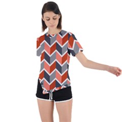 Colorful Zigzag Pattern Wallpaper Free Vector Asymmetrical Short Sleeve Sports Tee by artworkshop