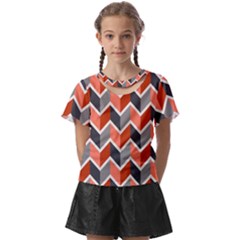 Colorful Zigzag Pattern Wallpaper Free Vector Kids  Front Cut Tee