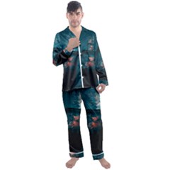 Swimming  Men s Long Sleeve Satin Pajamas Set by artworkshop