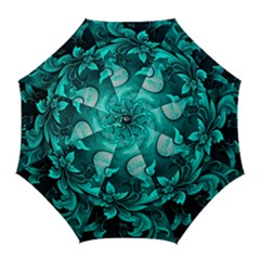 Turquoise Flower Background Golf Umbrellas by artworkshop