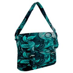 Turquoise Flower Background Buckle Messenger Bag