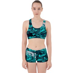 Turquoise Flower Background Work It Out Gym Set