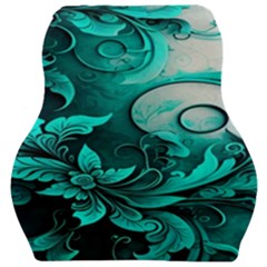 Turquoise Flower Background Car Seat Velour Cushion 