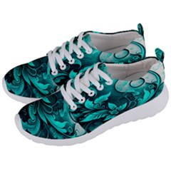 Turquoise Flower Background Men s Lightweight Sports Shoes