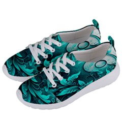 Turquoise Flower Background Women s Lightweight Sports Shoes