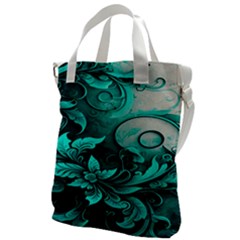 Turquoise Flower Background Canvas Messenger Bag