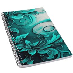 Turquoise Flower Background 5.5  x 8.5  Notebook