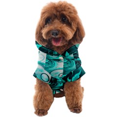 Turquoise Flower Background Dog Coat