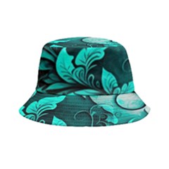 Turquoise Flower Background Bucket Hat by artworkshop