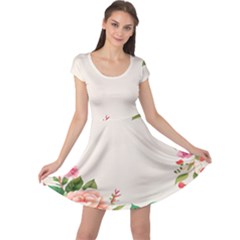 Watercolor Flower Cap Sleeve Dress by artworkshop