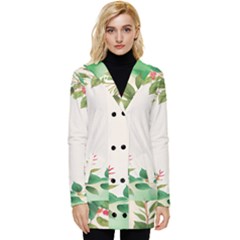 Watercolor Flower Button Up Hooded Coat  by artworkshop