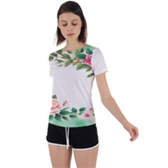 Watercolor Flower Back Circle Cutout Sports Tee by artworkshop
