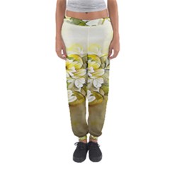 Watercolor Yellow And-white Flower Background Women s Jogger Sweatpants by artworkshop