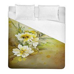 Watercolor Yellow And-white Flower Background Duvet Cover (full/ Double Size) by artworkshop