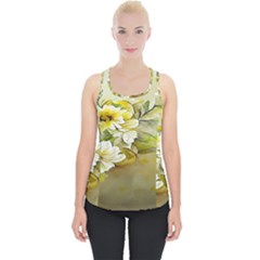 Watercolor Yellow And-white Flower Background Piece Up Tank Top by artworkshop