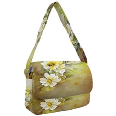 Watercolor Yellow And-white Flower Background Courier Bag by artworkshop