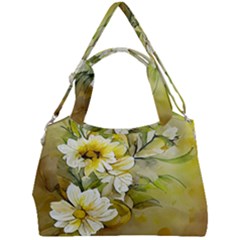 Watercolor Yellow And-white Flower Background Double Compartment Shoulder Bag by artworkshop