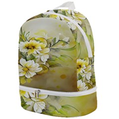 Watercolor Yellow And-white Flower Background Zip Bottom Backpack